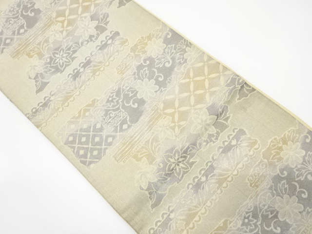 JAPANESE FUKURO OBI / WOVEN ABSTRACT STRIPE